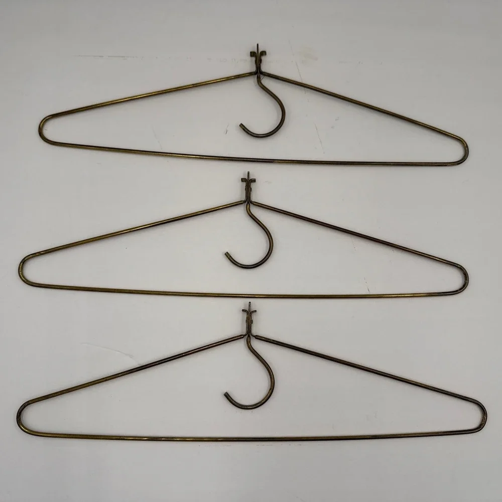 Vintage Mid-Century Heavy Brass Coat Hangers